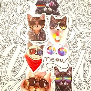 7 Kitties in Sunglasses Sticker Bundle